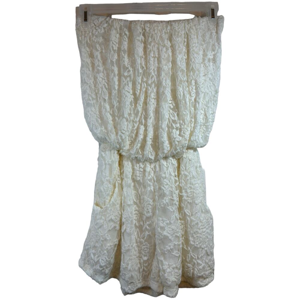 Ariella White Lace Strapless Romper - Size Small - Picture 10 of 11